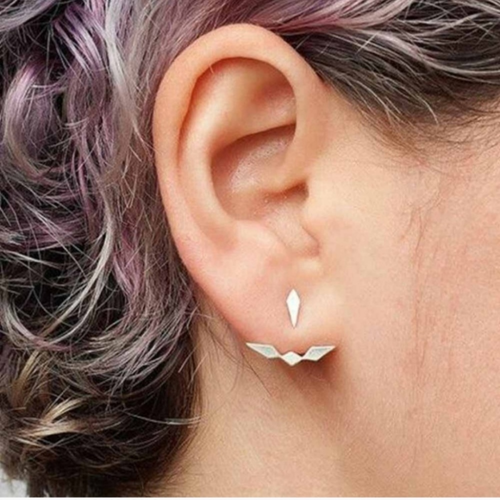 Silver geometric earrings minimalist
